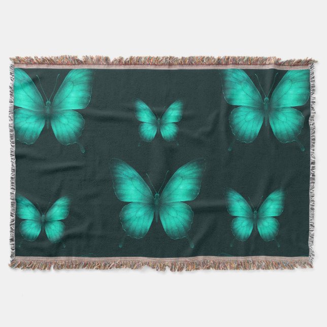 DESIGN BORBOLETAS  VERDES COBERTOR FILT (Framsidan)