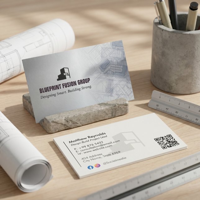 Design-Build Firms Business | Grey Minimalist Visitkort (Skapare uppladdad)