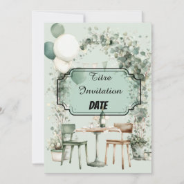 Design chic verdoyant avec titre et date modifiabl inbjudningar