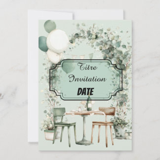 Design chic verdoyant avec titre et date modifiabl inbjudningar