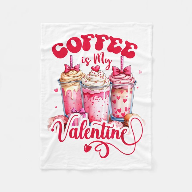 Design Coffee Is My Valentine Funny Lover  Fleecefilt (Framsidan)