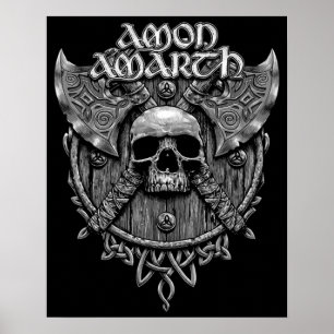 Design Coola för Amon Amarth Band Sten Grått Skull Poster