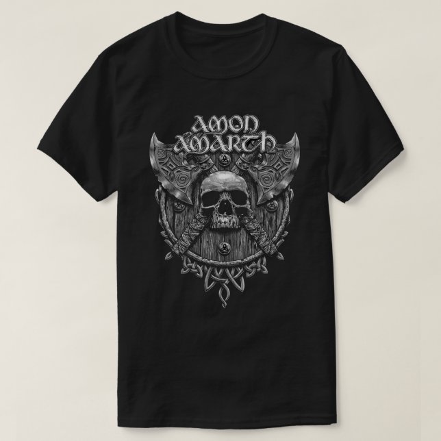 Design Coola för Amon Amarth Band Sten Grått Skull T Shirt (Design framsida)