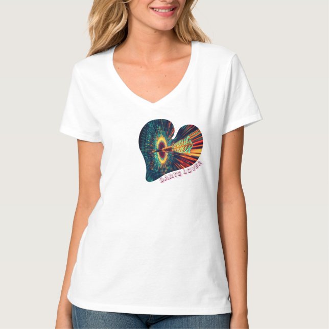 Design Darts Lover néon pop love & précision T Shirt (Framsida)
