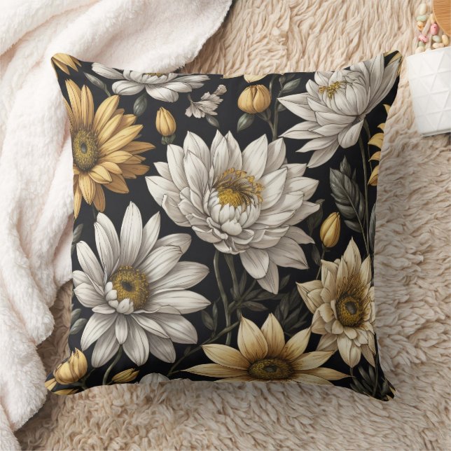 design de fleurs vintages kudde (Filt)
