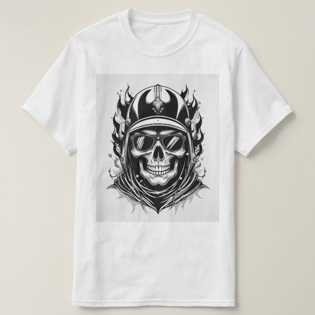 Design de motard tête de mort avec casque et lunet t shirt (Design framsida)