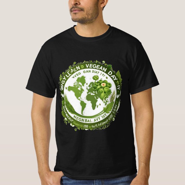 Design de T-shirt pour la Journée Mondiale du Véga (Framsida)