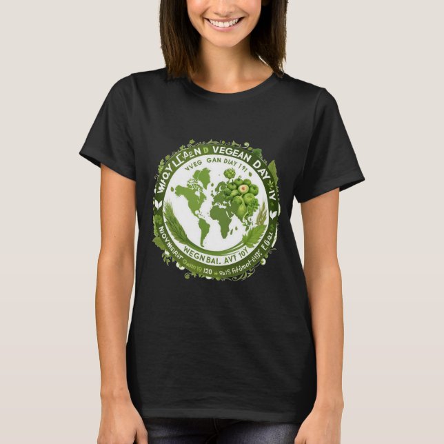 Design de T-shirt pour la Journée Mondiale du Véga (Framsida)