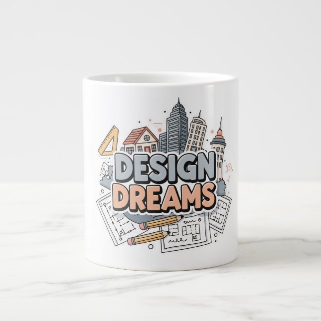 Design Dreams Arkitektur & Ingenjörskonst Skiss Jumbo Mugg (Framsidan)