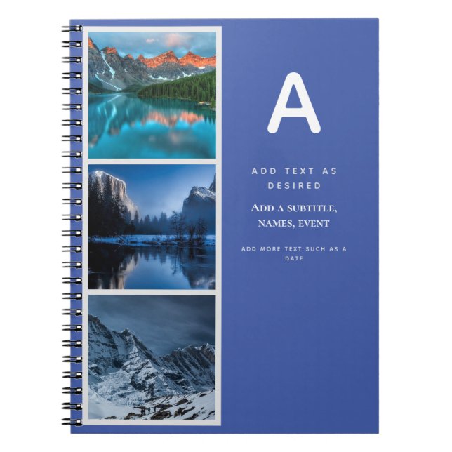 Design egen Journal-gåva med fototext från början Anteckningsbok (Framsidan)