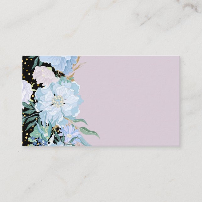 Design Egna Blåa blommor Trending Girly Stationery Visitkort (Framsida)
