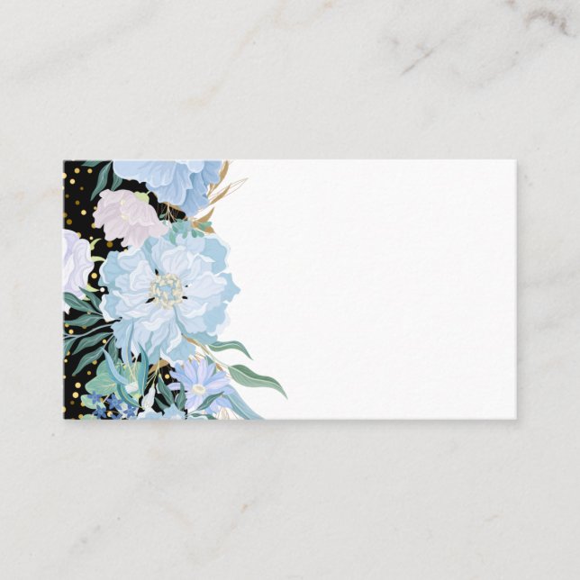 Design Egna Blåa blommor Trending Girly Stationery Visitkort (Framsida)