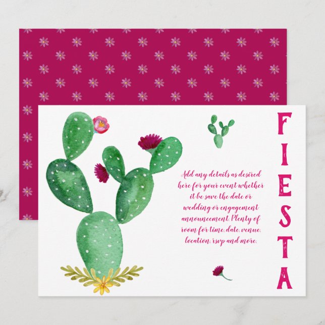 Design Egna FIESTA Folk Art Bröllop Möhippa Inbjudningar (Fram/baksida)