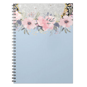 Design Egna Söt Girly Rosa Blommigt Stationery Anteckningsbok