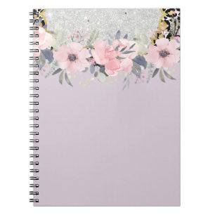 Design Egna Söt Girly Rosa Blommigt Stationery Anteckningsbok