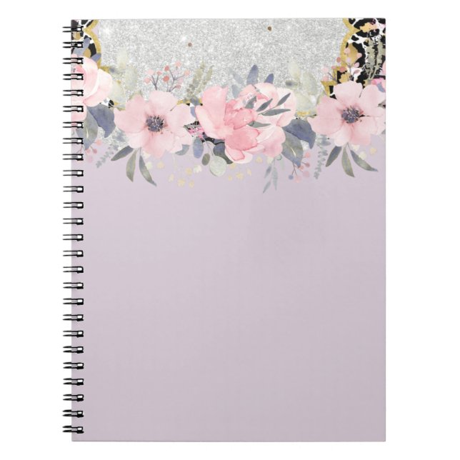 Design Egna Söt Girly Rosa Blommigt Stationery Anteckningsbok (Framsidan)