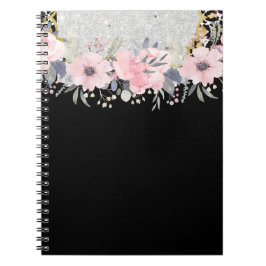 Design Egna Söt Girly Rosa Blommigt Stationery Anteckningsbok