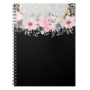 Design Egna Söt Girly Rosa Blommigt Stationery Anteckningsbok