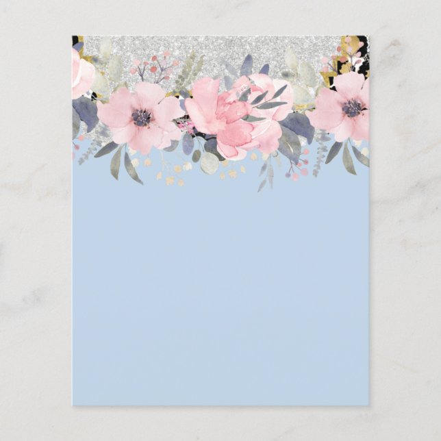 Design Egna Söt Girly Rosa Blommigt Stationery Flygblad (Framsidan)