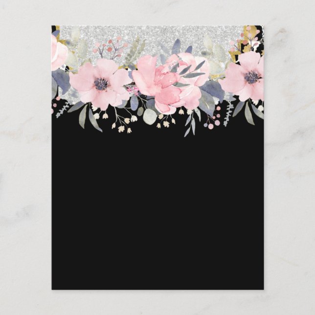 Design Egna Söt Girly Rosa Blommigt Stationery Flygblad (Framsidan)