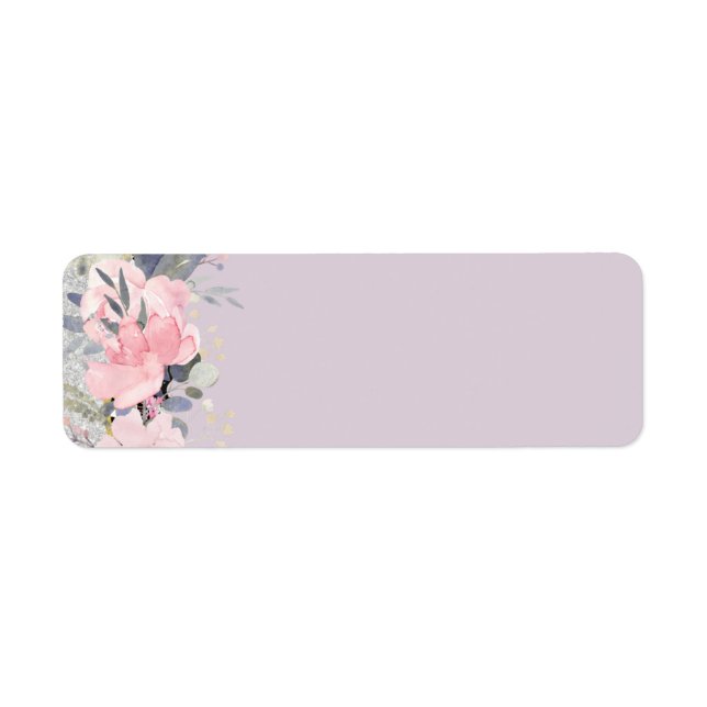 Design Egna Söt Girly Rosa Blommigt Stationery Returadress Etikett (Framsidan)