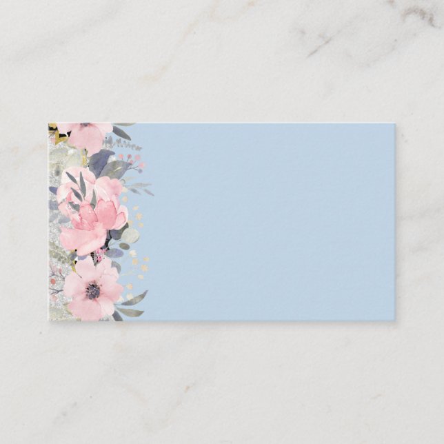 Design Egna Söt Girly Rosa Blommigt Stationery Visitkort (Framsida)