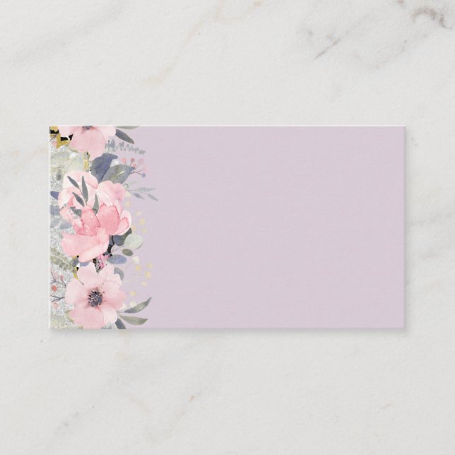 Design Egna Söt Girly Rosa Blommigt Stationery Visitkort (Framsida)