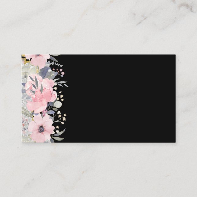 Design Egna Söt Girly Rosa Blommigt Stationery Visitkort (Framsida)