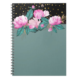 Design Egna trending Girly Stationery Rosa Black F Anteckningsbok