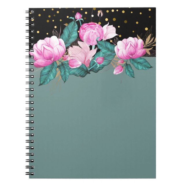 Design Egna trending Girly Stationery Rosa Black F Anteckningsbok (Framsidan)