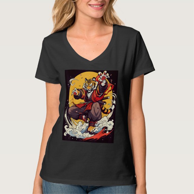 Design Featuring a Majestic Tiger in the World of  T Shirt (Framsida)