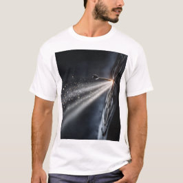 Design fléchette lumière focus et impact doré t shirt
