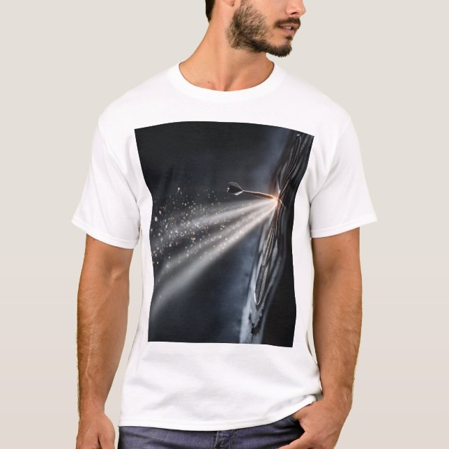 Design fléchette lumière focus et impact doré t shirt (Framsida)