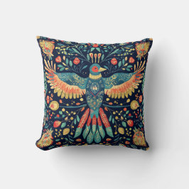 Design folklorique élégant d'oiseau 🌸 kudde