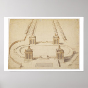 Design for a Bowling Grönt, Hampton Court, c.1689- Poster