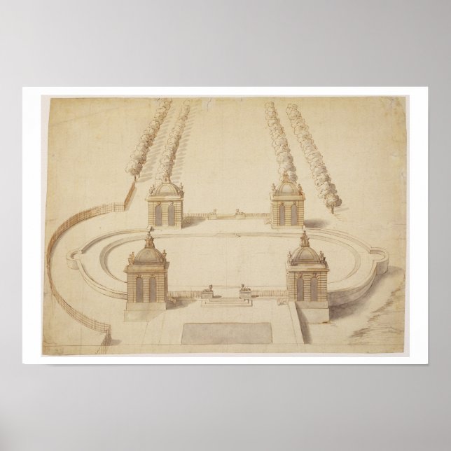 Design for a Bowling Grönt, Hampton Court, c.1689- Poster (Framsidan)