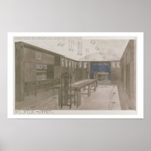 Design for a Dining Room, 1901 (färg litho) Poster