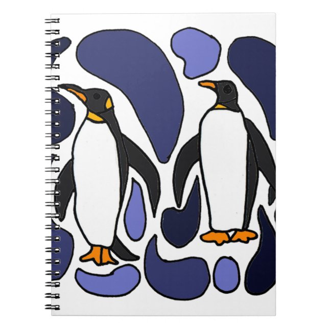 Design för abstrakt för kejsarepingvinkonst anteckningsbok med spiral (Framsidan)