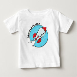 Design för adoption för tecknadraketfrakt rolig t shirt