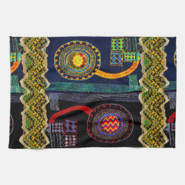 Design för afrikansk Blomsterträdgård Kökshandduk