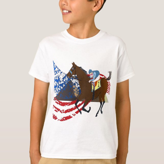 design för amerikanpharaohhästkapplöpning t-shirt (Framsida)