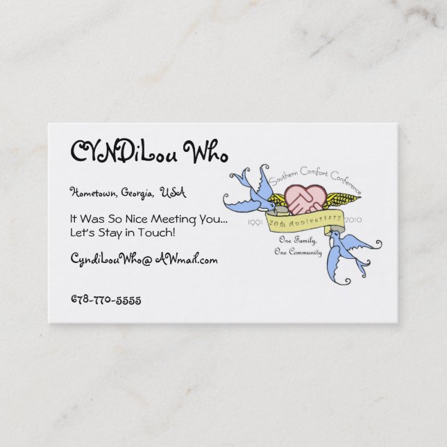 Design för årsdag för vänskapkortSCC Visitkort (Framsida)