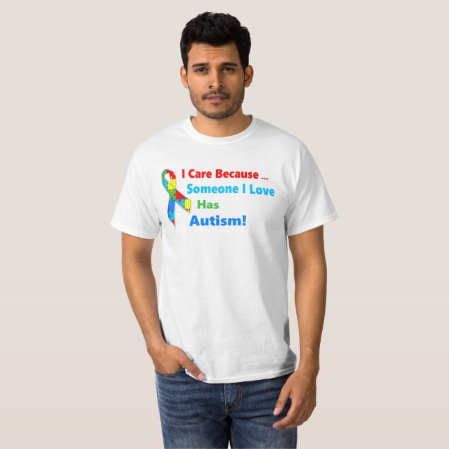 Design för Autismmedvetenhetband Tee Shirt (Hel framsida)