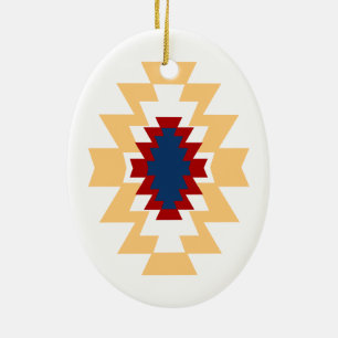 Design för Aztec indian för Southwest stam- Julgransprydnad Keramik