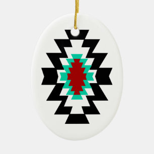 Design för Aztec indian för Southwest stam- Julgransprydnad Keramik
