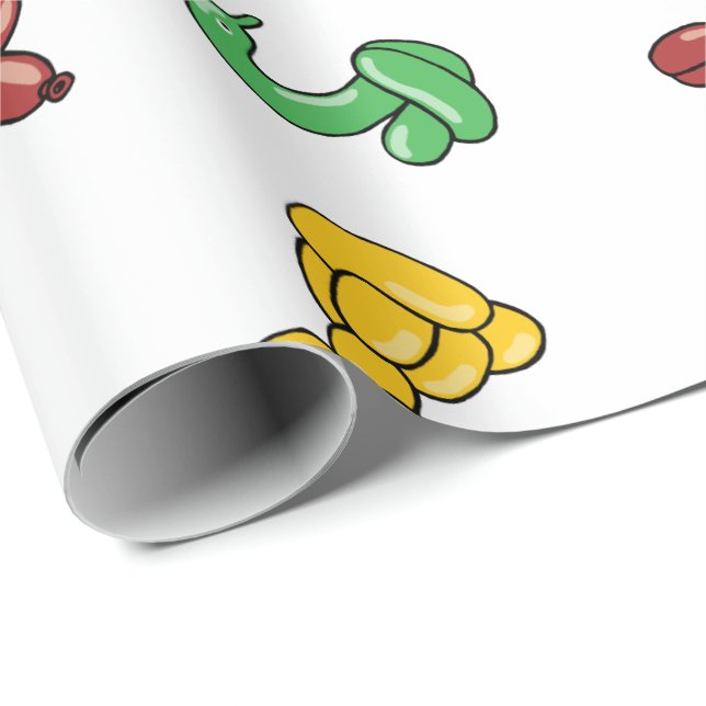 Design för ballongdjurparty presentpapper (Rullad Hörn)