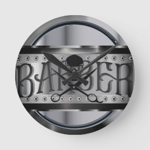 design för barkrom metall rund klocka