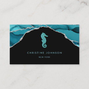 design för blå sjötunga logotyp visitkort