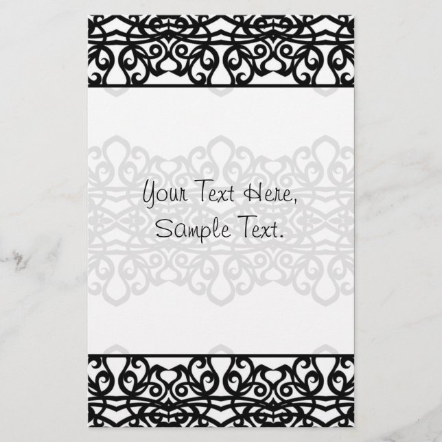 Design för brevpappersnörebroderi brevpapper (Framsida)