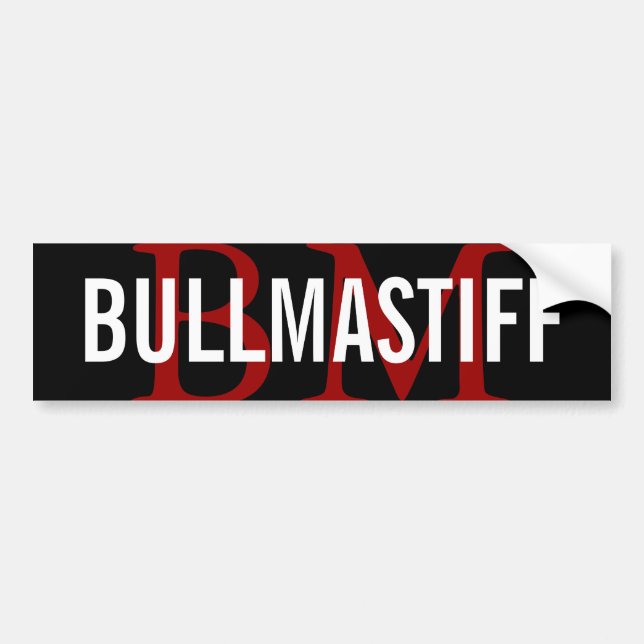 Design för Bullmastiff avelMonogram Bildekal (Framsidan)